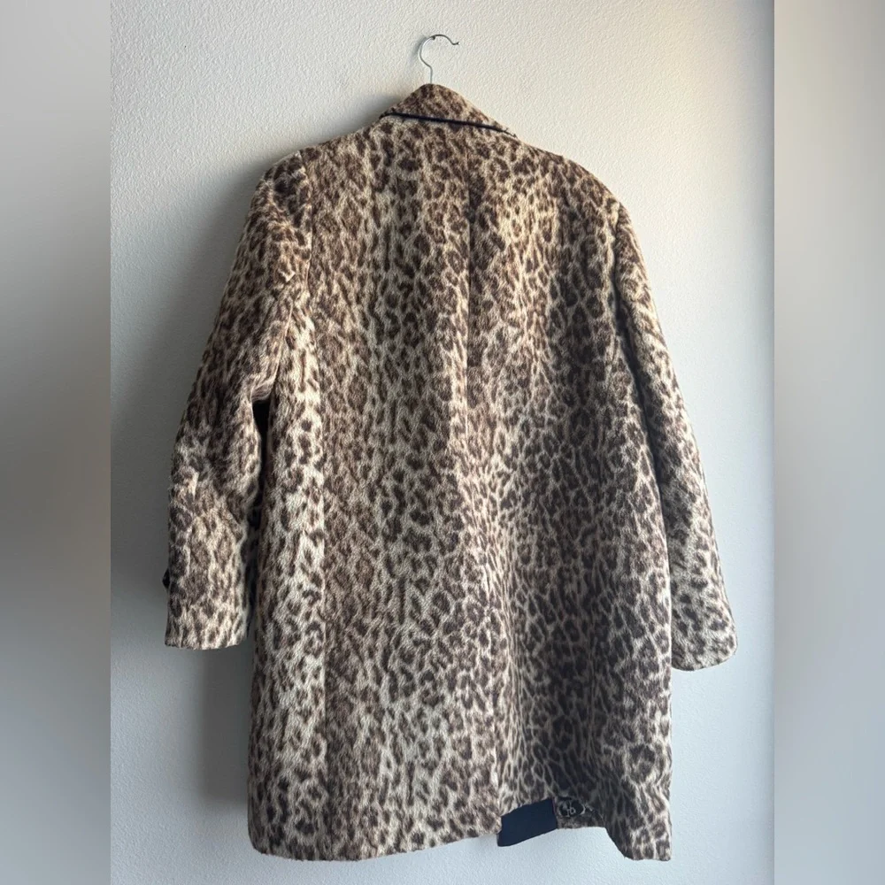 J Crew Topcoat In Double Leopard Wool Blend Winter Preppy City Wear size 12 - Picture 7 of 7